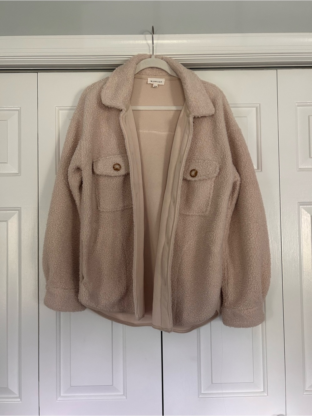 Wishlist Plush Teddy Jacket in Light Beige
